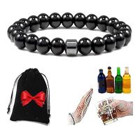 Anti Alcohol Bracelet Women & Men, Stop Drinking Alcohol Bracelet, 2025 New Glame Magnetic Bracelets Reduce the Urge to Drink Relieve Anxiety Stress (Black*1)