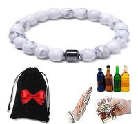 Anti Alcohol Bracelet Women & Men, Stop Drinking Alcohol Bracelet, 2025 New Glame Magnetic Bracelets Reduce the Urge to Drink Relieve Anxiety Stress (White*1)