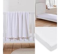 Anti-Allergy Cot Bed Set - Mattress Protector, Fitted Sheet Twin Pack & Blanket