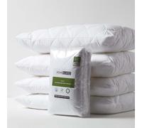 HOMESCAPES Set of 4 Anti-Allergy Pillow Protectors 48 x 74 cm Hypoallergenic Oeko-Tex Certified Pillow Covers with Anti-Bacterial Fibres and Envelope Closure
