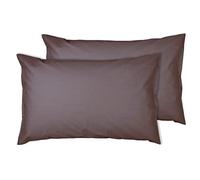 Anti-Allergy Pair of Pillows with PolyCotton Pillow Case Pair, 2 Pack Cushioning Medium Firm support for Back Stomach and Side Sleepers, Machine Washable Pairs (PAIR PILLOWS WITH PILLOWCASES, CHOC)