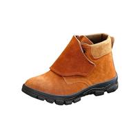 Anti and Anti Puncture Toe Rubber Sole Welding Work Shoes Anti Wear Construction Anti Collision Work Shoes Mens Casual Shoes (Brown, 8.5)