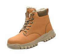 Anti Anti Puncture Labor Insurance Shoes Non Head Shoes Construction Wear High Top Work Boots Mens Boots Size 7 (Yellow, 5.5)