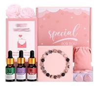 Anti-Anxiety Bracelet For Women,Birthday Gifts For Women Relax Pamper Gifts For Mum Relaxation Gift For Her Sleep Well Gift,Lava Rock Bracelet With Essential oil,Healing Crystals,Card,Gift Box