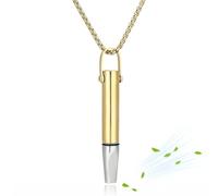 Anti Anxiety Breathing Necklace, Portable Stainless Steel Anxiety Relief Necklace Breathlace Breathing Exercises Necklaces Stress Relief Necklaces, for Meditation Relief Relaxation and Exercise