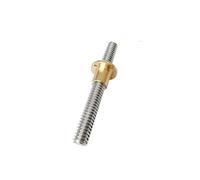 Anti-backlash ball screw 1pcs Stainless Steel Precision Trapezoidal Threaded Large Screw T14*3 Copper Nut(550mm)
