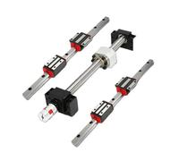 Anti-backlash ball screw 2PC HGR20 1250-2300mm Linear Square Guide Rail+4PC HGH20CA Carriage+SFU1605 Ball Screw+BKBF12+Coupling+DSG16H(2050mm)