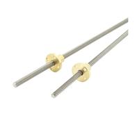 Anti-backlash ball screw 304 Stainless Steel T6 Screw Length 220mm Lead 1mm Trapezoidal Spindle 1pcs With Brass Nut