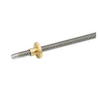 Anti-backlash ball screw 3D Printer T8 Lead Screw OD 8mm Pitch 2mm 4mm 200mm 250mm 300mm 400mm 500mm With Nut(250MM)