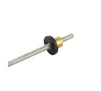 Anti-backlash ball screw T10 Screw Length 300mm Lead 2mm 3mm 4mm 6mm 8mm 10mm 12mm 20mm Trapezoidal Spindle 1pcs With Brass Nut(Pitch 2mm lead 12mm)