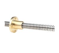 Anti-backlash ball screw T12 Lead Screw Length 100mm-600mm Picth 2mm Lead 2mm Trapezoidal Screw With Brass Nut(500mm)