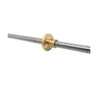 Anti-backlash ball screw T20 Lead Screw 100mm-1000mm 4mm Lead 4mm Trapezoidal Screw With Brass Nut(350mm)