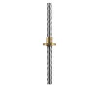 Anti-backlash ball screw T6 Lead Screw Stainless Steel Trapezoidal Brass Nut Pitch 2mm 12mm Rod(400mm)