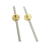 Anti-backlash ball screw T6 Screw Length 150mm Lead 1mm 2mm 4mm 6mm 12mm Trapezoidal Spindle 1pcs With Brass Nut(Lead 1mm)