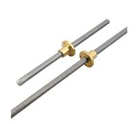 Anti-backlash ball screw Trapezoidal Rod T10 Lead Screw 10mm Diameter Pitch 2mm Lead 16mm With Brass Nut Length 100mm-1000mm(400mm)