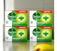 Anti-Bacterial Original Soap 4 PACK | Family Multipack (2 x 2) 100g Bar Soap | Dettol | Soft On Skin Hands Body (Total 4 Bars)