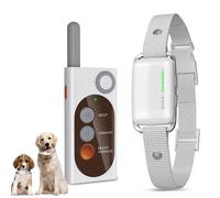 Anti Bark Collars for Dogs - 3000FT Dog Training Collar with Remote, Three Training Modes Recording Capability Rechargeable IP67 Waterproof Bark Collar for Small to Large Dogs (5-120Lbs) (White)