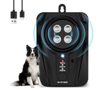 Anti Bark Device 33FT, Upgrade Automatic Dog Barking Deterrent Devices with 4 Speakers, Audio & Ultrasonic Anti Dog Barking Device, Indoor Outdoor Bark Control Device for Puppy Large dog (Black)