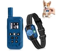 Anti Barking Collar,Smallest Dog Training Collar for Small Dogs 5-15lbs,Lightest Dog Vibrating Collar with Remote 2000Ft, Beep and Vibrate Only, Safety Lock, Rechargeable,Waterproof,Blue