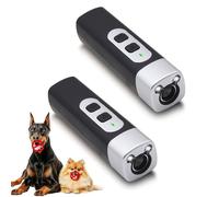 Anti Barking Device for Dogs, Dog Bark Deterrent Device with HD Display and LED Flashlight, Stop Bad Behavior Without Yelling or Swatting (Black 2Pcs)