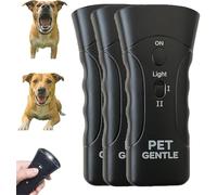 Anti Barking Device - Pet Gentle Anti Barking Device, LED Light Bark Button, Ultrasonic Stop Barking Small or Large Dog Device, Waterproof Design & LED Light for Outdoor Training (Battery-3Pcs)