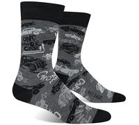 ANTI BASIC Novelty Socks Gift for Men Game Corgi World Cup Soccer Beer Fox Snake Break a Leg Socks …, One More Car, One Size