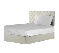 Anti Bed Bug Satin Striped Zipped Mattress Cover Fitted Breathable Mattress Topper Anti Dust Mattress Protector Single-Super King (White Double)