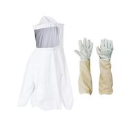 Anti-bee Clothing Suit Beekeeping Bee Clothing Hooded Half Jacket Top Protective Clothing Sheepskin Gloves ,Full Protection