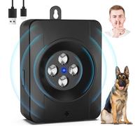 Anti Bell Device Dogs, 4 Transmitters Rechargeable Anti Bell for Dogs, 33 Feet Automatic Anti-Barking Ultrasonic Device, Dog Bark Control Devices, Indoor and Outdoor Safe for Small, Medium, Large Dogs