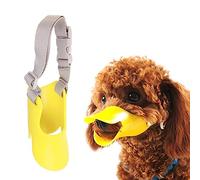Anti Bite Duck Mouth Shape Dog Mouth Covers, Soft Silicone Mouths Cover with Adjustable Strap, Breathable Pet Muzzle for Preve-nt Barking, Biting, and Chewing(SIZE:Yellow, L 13cm/5.12inch)