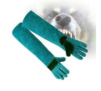 Anti-Bite Gloves for Dogs and Cats, Durable Leather Gloves for Bathing, Grooming, and Handling Animals, Protection from Bites and Scratches, Ideal for Vets and Groomers,45CM
