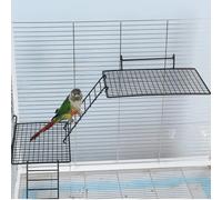 Anti-bite Metal Breathable Bird Cage Platforms with Ladders, Hanging Platforms for Bird Cage, Expand Space Inside The Cage, Suitable for Rats,Conures (2 Large Platforms & 2 Ladders)