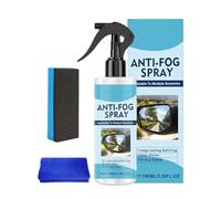 Anti-Buée Pour Lunettes Spray - Agent Anticalcaire Imperméable 100 ml | Nettoyant Vitres Anti-Buée avec Chiffette et Éponge | Pour Miroir Salle de Bain, Intérieur, Drives, Trucks, Dégivrage