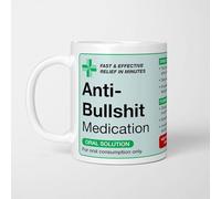 Anti-Bullshit Medication Prescription Mug Funny Rude Joke Pharmacy Gag Gift