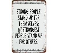 Anti Bullying Poster Classroom Stand Up for Others Quote Prints Aluminum Sign Vintage Funny Wall Art Decor Plaque Gift for Home Kitchen Bathroom Restaurant Garden Decorations 8x12 Inch