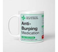 Anti-Burping Medication Prescription Mug Funny Rude Joke Pharmacy Gag Gift