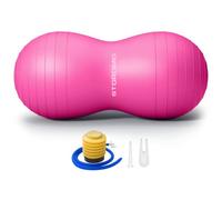 Anti-Burst Peanut Ball - High Weight Capacity Exercise Ball for Birth, Yoga, Pilates & Physical Therapy, Eco-Friendly PVC Fitness Ball for Kids & Adults, Includes Pump (39x20 inch (100x50cm)，(Pink)