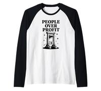 Anti Capitalism People Over Profit Raglan Baseball Tee
