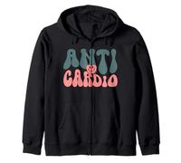 Anti Cardio Funny Workout Gym Fitness Running Exercise Zip Hoodie
