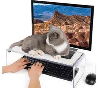 Anti-Cat keyboard cover, laptop keyboard covers cat proof, clear keyboard protector, PC Desk Stand for Keyboard Storage acrylic Monitor Stand Riser and Laptop Stand Riser (20"/7.1"/4.8")