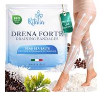 Anti Cellulite Body Wrap for Legs Ritalia® DrenaForte with 37% Dead Sea Salt - Lymphatic Drainage Wrap for Water Retention - Slimming Cold Body Wrap - Reusable Bandage
