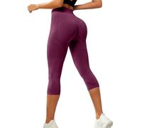 Anti Cellulite Compression 3D Leggings for Women UK 3/4 Length Lipedema Compression Leggings Cropped High Waisted Tummy Control Body Sculpting Yoga Pants Ladies Gym Running Workout Trousers Wine