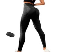 Anti Cellulite Leggings, Elegant Comfortable Women 3D Compression High Waist Seamless Push-Up Opaque Gym Yoga Legging (UK, Alpha, S, Regular, Regular, Black)