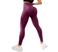 Anti Cellulite Leggings for Women, Suitable for Both Sports and Leisure, Perfectly Wrapping The Curves (Dark red,L)
