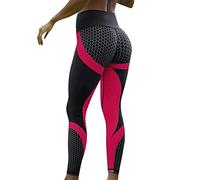 Anti-Cellulite Leggings Women Push Up Leggings Compression High Waist 27D Print Classic Contrast Color Geometric Honeycomb Digital Print Yoga Skinny Tights