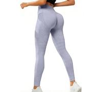 Anti Cellulite Lipedema 3D Compression Leggings for Women UK Butt Lifting Gym Running Sport Leggings Ladies Seamless Resistance Band Scrunch Bum Crazy Yoga Pants Purple L
