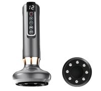 Anti Cellulite Massager, Electric Handheld Massager Tool with 12 Suction Modes, Smoothing The Skin, Firm & Tone Tool for Abdomen, Waist, Arm, Leg(Gray)