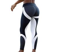Anti-Cellulite Women's Push Up Leggings, Compression Leggings, Women's High Waisted 7D Print Classic Contrast Color Geometric Honeycomb Digital Print Yoga Skinny Tights