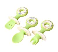 Anti Choke Feeding Utensils Silicone Baby Spoon Fork Feeding Set Toddler Spoon Cutlery Baby Bar Anti Drop Cutlery