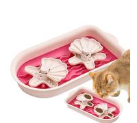 Anti-Choking Rotating Slow Feeder Double Bowl, Puppy Slow Eating Dog Bowl - Easy To Clean, Promote Healthier Eating Habits, Pet Fun Puzzle Feeder For Small Medium Cats Dogs Pets (Red)